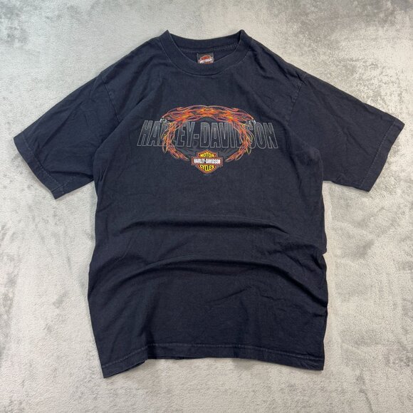 Y2K Harley-Davidson Flame Eagles Biker T-Shirt L Sweet Home Alabama Graphic - Picture 2 of 11